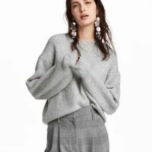 H&M gray ribbed wool sweater